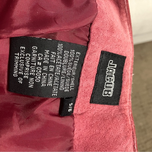 Vintage Suede Leather Skirt by Jacob Size 5/6, Dusty Rose - Picture 4 of 4